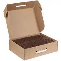 Коробка самосборная Light Case, крафт, с белой ручкой Коробка самосборная Light Case, крафт, с белой ручкой