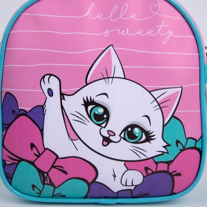 Сумка детская для девочки "Котик" 16*17см, искусственная кожа