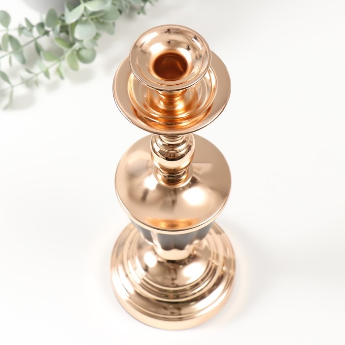 Подсвечник металл на 1 свечу d=2,5 см Подсвечник металл на 1 свечу d=2,5 см "Довиль" 11,5х11,5х32 см