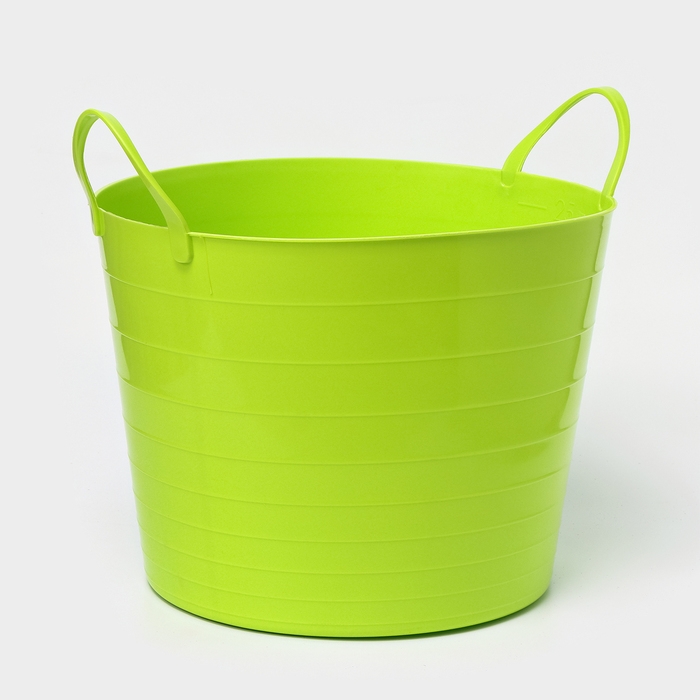 Корзина для белья мягкая, 27 л, 37,5×37,5×30 см, цвет ярко-зелёный Корзина для белья мягкая, 27 л, 37,5×37,5×30 см, цвет ярко-зелёный