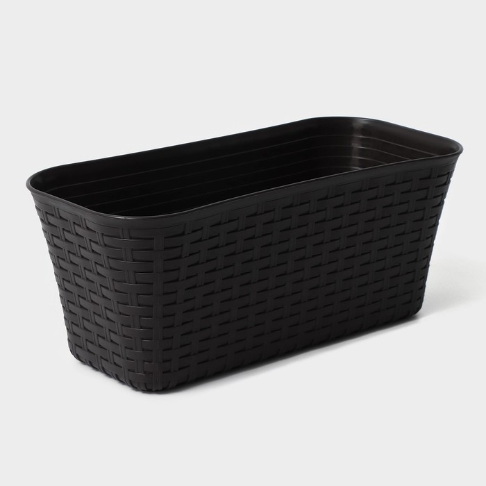 Ящик балконный «Ротанг», 38,5 см, цвет коричневый Ящик балконный «Ротанг», 38,5 см, цвет коричневый