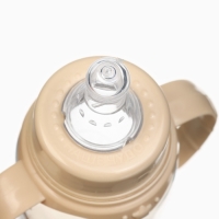 Бутылочка для кормления «Зайчик» 150 мл, цилиндр, с ручками, цвет бежевый Бутылочка для кормления «Зайчик» 150 мл, цилиндр, с ручками, цвет бежевый