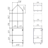 Шкаф в детскую Эйп 13.14, 530х415х1838, Белый/Дуб белый