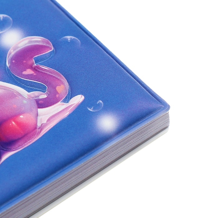 Записная книжка подарочная на гребне 80л,линия, цветной блок,обложка ПВХ 3D Кошка(10х10,5см)   10539