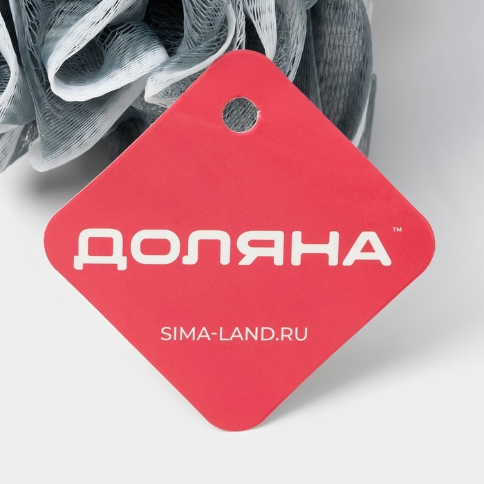 Мочалка для тела Доляна &laquo;Градиент&raquo;, 40 гр, тубус в подарок, цвет серый