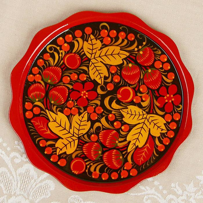Тарелка &laquo;Лимонница&raquo;, хохлома, 20 см