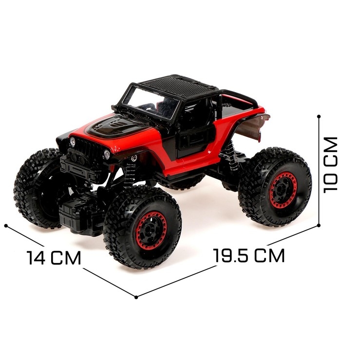 Джип радиоуправляемый &laquo;Краулер&raquo;, 1:22, задний привод, работает от аккумулятора, цвет красный