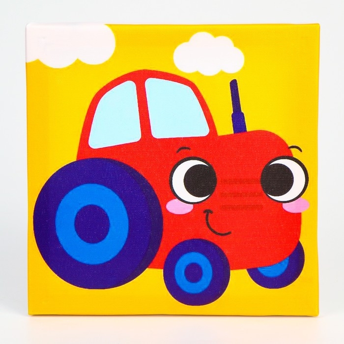 Картина помпонами &laquo;Трактор&raquo;, 20 х 20 см, аппликация помпошками