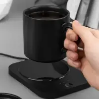 Кружка с подогревом и беспроводной зарядкой Dual Base Plus, черная Кружка с подогревом и беспроводной зарядкой Dual Base Plus, черная