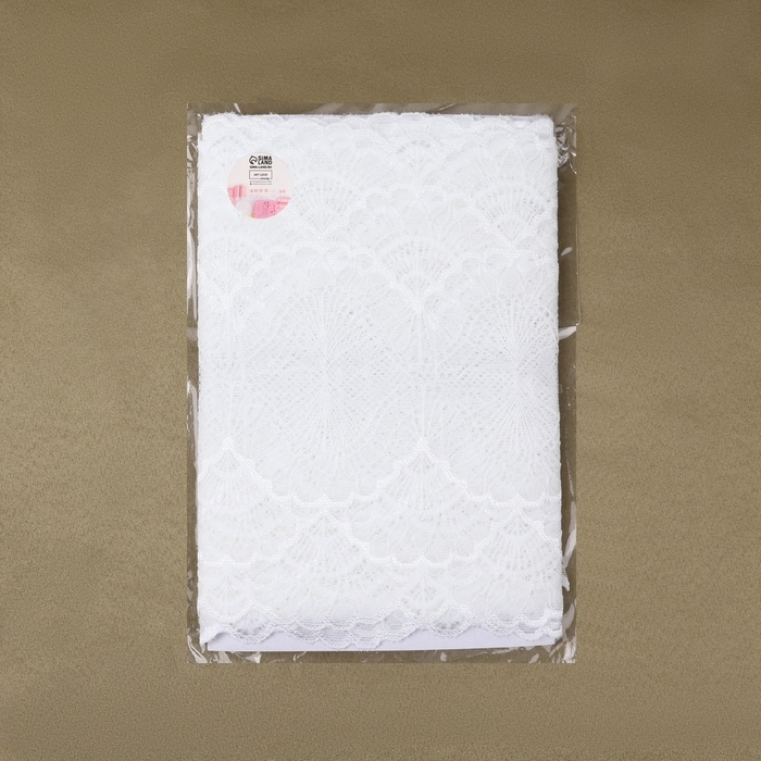 Кружевная эластичная ткань, 180 мм &times; 2,7 &plusmn; 0,5 м, цвет белый