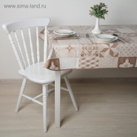 Скатерть на нетканой основе многоразовая с бейкой «Геометрия», 135×110 см, цвет коричневый Скатерть на нетканой основе многоразовая с бейкой «Геометрия», 135×110 см, цвет коричневый