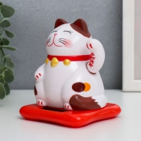 Маятник пластик от солнечной батареи "Кот манэки-нэко" пятнистый 9,5х10х9,5 см