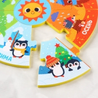 Мягкий пазл для малышей &laquo;Пирамидка: Изучаем времена года&raquo;, 9 деталей, Крошка Я