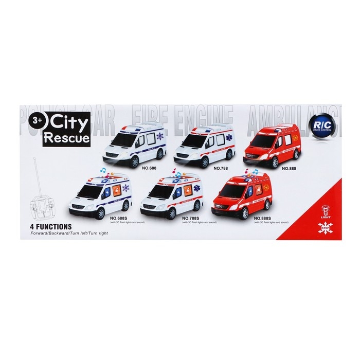 Машина радиоуправляемая &laquo;Скорая помощь&raquo;, свет, работает от батареек