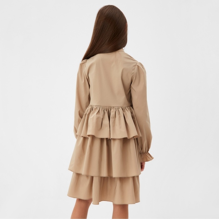 Платье для девочки MINAKU цвет бежевый,  рост 122 см