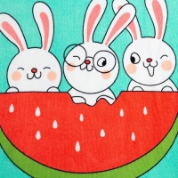 Полотенце-пончо детское махровое Крошка Я &laquo;Зайчики&raquo; 60х120см, 100% хлопок, 300гр/м2