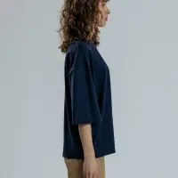 Футболка оверсайз унисекс Base Space, темно-синяя, размер XS/S