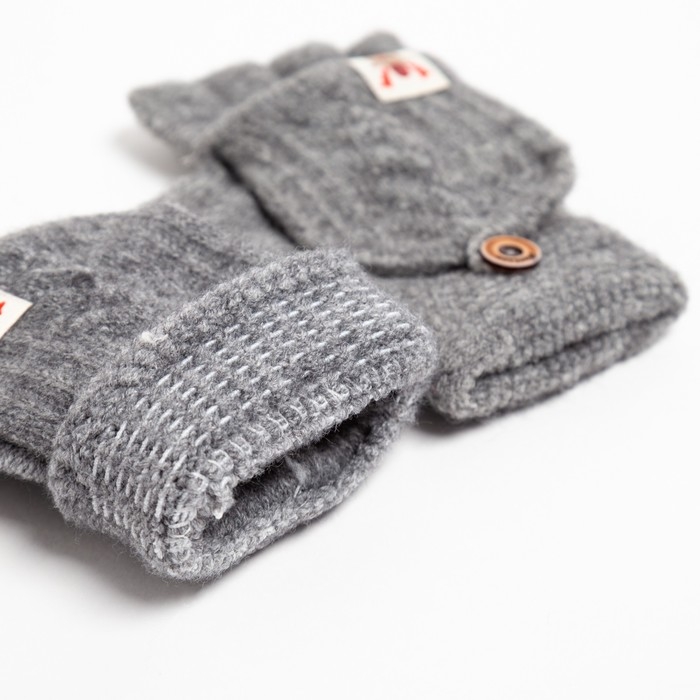 Митенки женские MINAKU однотонные, р-р 23 см, цв.серый Митенки женские MINAKU однотонные, р-р 23 см, цв.серый