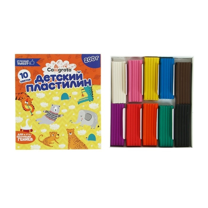 Пластилин Calligrata, 10 цветов, 200 г Пластилин Calligrata, 10 цветов, 200 г