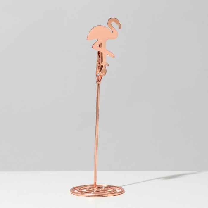 Ценникодержатель с зажимом «Фламинго», 5,5×5,5×15 см, цвет розовое золото Ценникодержатель с зажимом «Фламинго», 5,5×5,5×15 см, цвет розовое золото