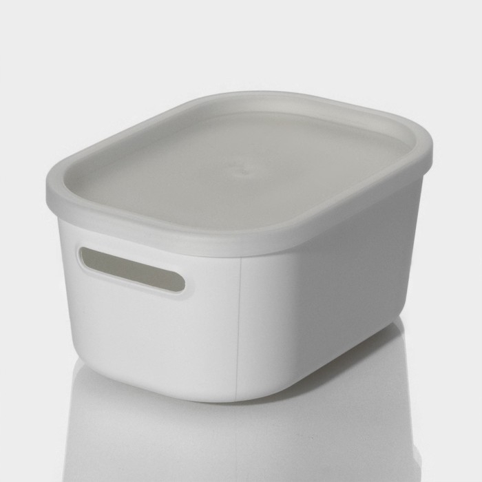 Контейнер для хранения с крышкой LaDо́m &laquo;Лёгкость&raquo;, 17,8&times;12,7&times;8,4 см, цвет белый