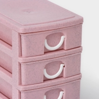 Мини - комод для мелочей Доляна «Уют», 4 секции, с добавлением пшеничного волокна, 12,5×9×11,5 см, цвет розовый Мини - комод для мелочей Доляна «Уют», 4 секции, с добавлением пшеничного волокна, 12,5×9×11,5 см, цвет розовый