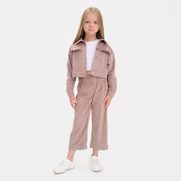 Костюм для девочки KAFTAN "Velvet", размер 34 (122-128), цвет кофе