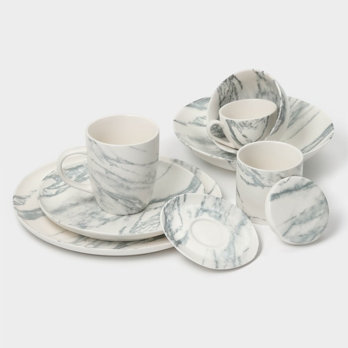 Набор салатников фарфоровых Magistro Real Marble, 380 мл, 11,6×6,5 см, 2 шт Набор салатников фарфоровых Magistro Real Marble, 380 мл, 11,6×6,5 см, 2 шт