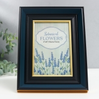 Фоторамка пластик 10х15 см "Норвегия" синяя, чёрная обводка 21,7х16,8 см