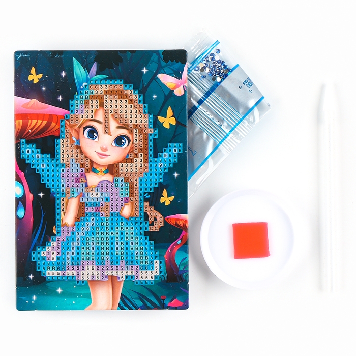Алмазная мозаика для детей со светящимися стразами &laquo;Фея&raquo;, 10 х 15 см, набор для творчества