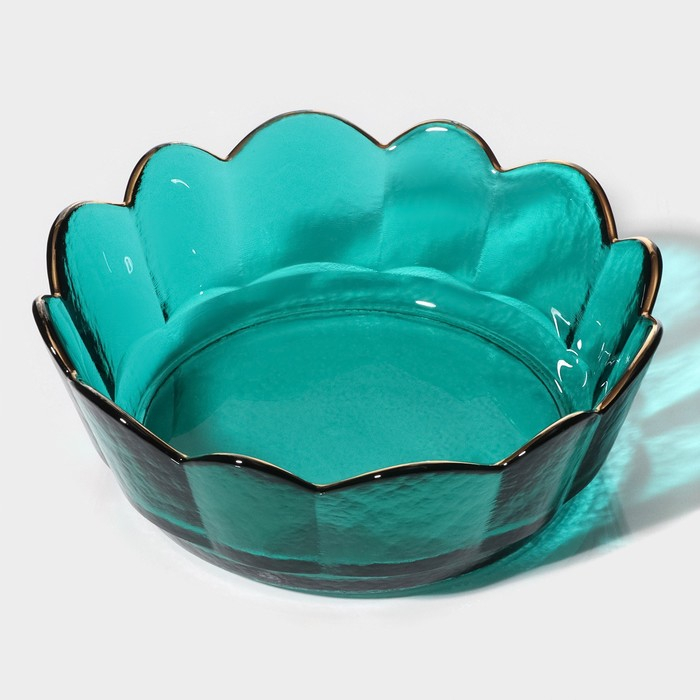 Салатник стеклянный фигурный &laquo;Цветочный&raquo;, 900 мл, 19,5&times;6,5 см