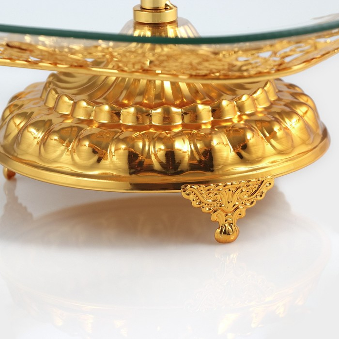 Этажёрка - фруктовница квадратная, 2 яруса, 29&times;29 см, 17&times;17 см, высота 43 см, стекло