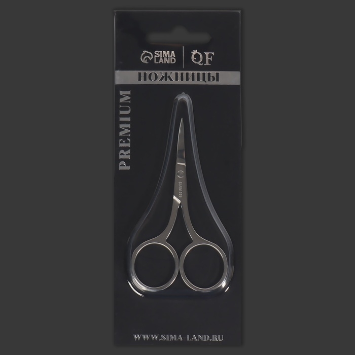 Ножницы маникюрные &laquo;Premium&raquo;, загнутые, широкие, 9 см, на блистере, цвет серебристый