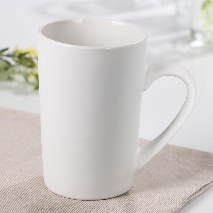 Кружка фарфоровая Доляна «Баночка любви», 380 мл, цвет белый Кружка фарфоровая Доляна «Баночка любви», 380 мл, цвет белый