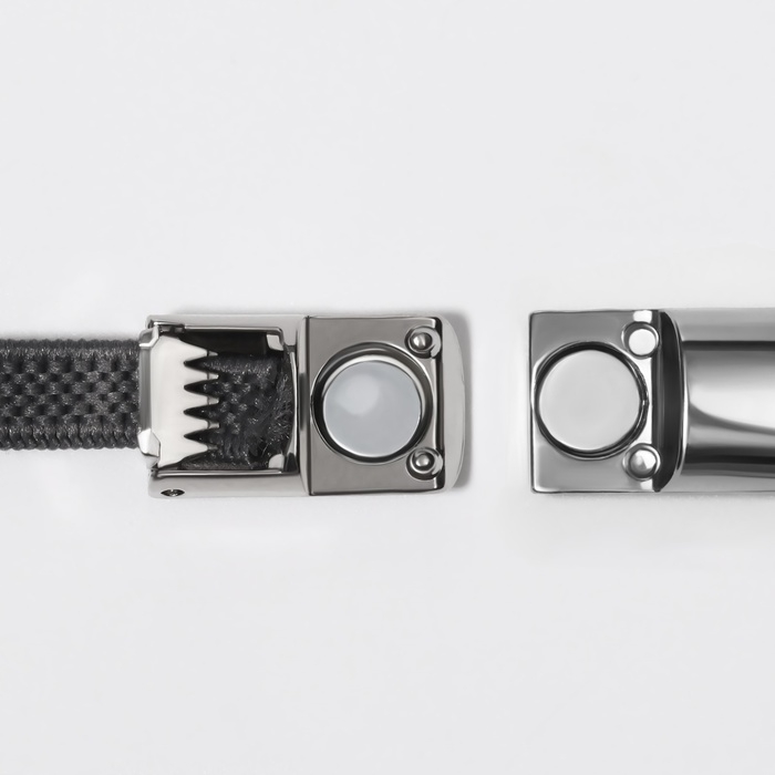 Шнурки для обуви, пара, с плоским сечением и фиксатором на магнитах, 100 см, цвет серый