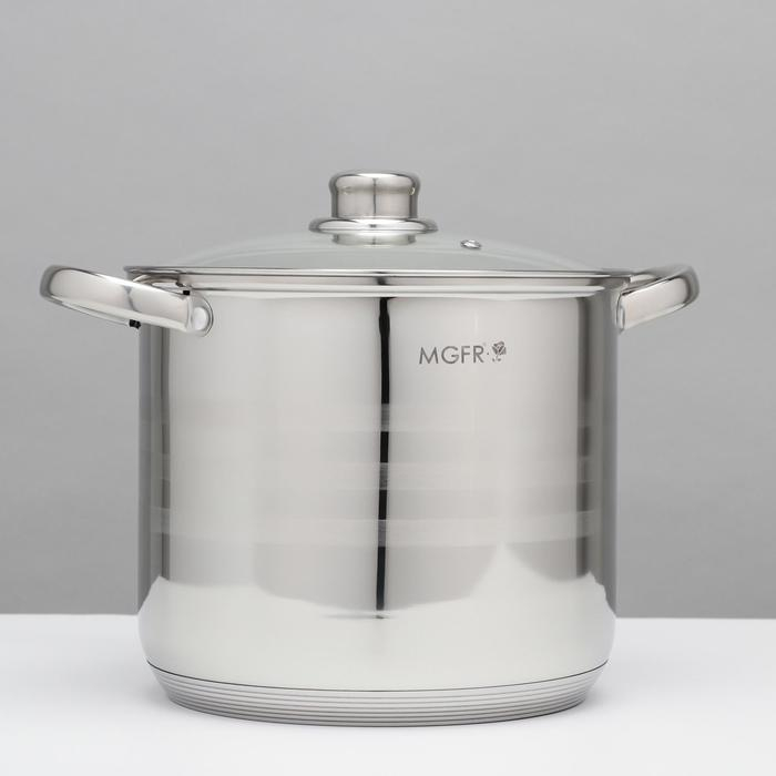 Набор кастрюль из нержавеющей стали &laquo;Абель&raquo;, 4 предмета: 7 л, 9 л, 10 л, 12 л, крышки, индукция