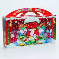 Новый год. Подарочная коробка Новогодняя Портфель макси широкий "Новогодняя упряжка" с анимацией 370x80x202 (+55). Новый год. Подарочная коробка Новогодняя Портфель макси широкий "Новогодняя упряжка" с анимацией 370x80x202 (+55).