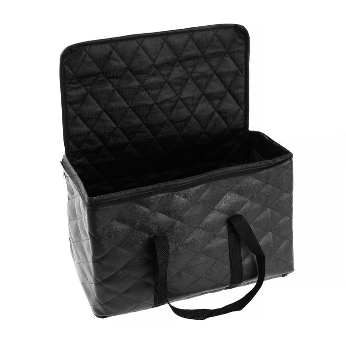 Сумка-органайзер автомобильная, экокожа, ромб, черный 35 х 21 х 24 см Сумка-органайзер автомобильная, экокожа, ромб, черный 35 х 21 х 24 см