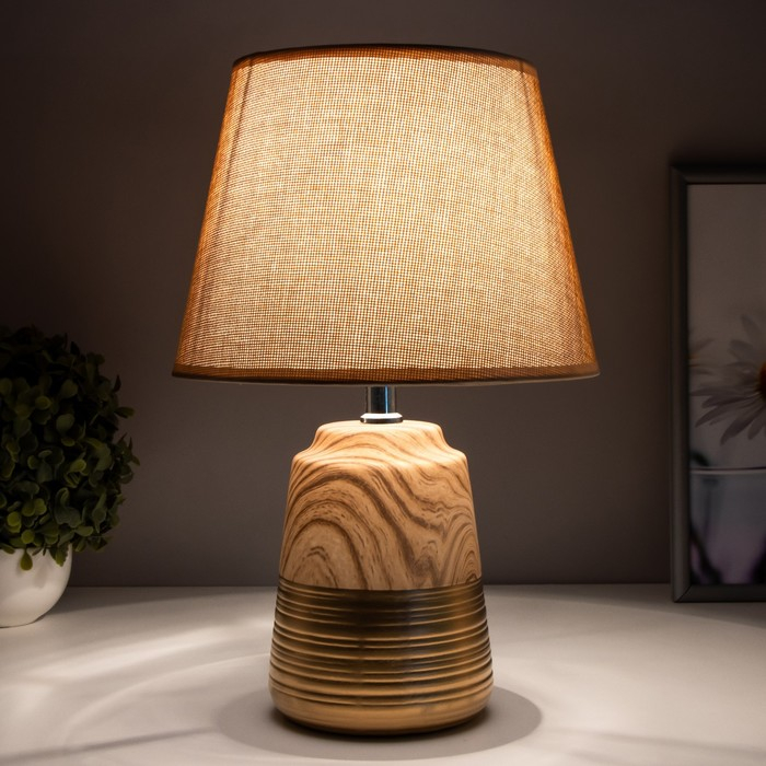 Лампа настольная "Дуб рустикальный и золото" 1х40W Е14 34х22х22 см RISALUX