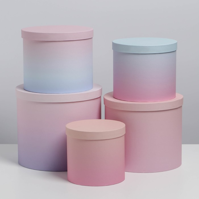 Набор коробок 5 в 1, упаковка подарочная, &laquo;Градиент 3&raquo;, 13 х 13,5‒19.5 х 23 см