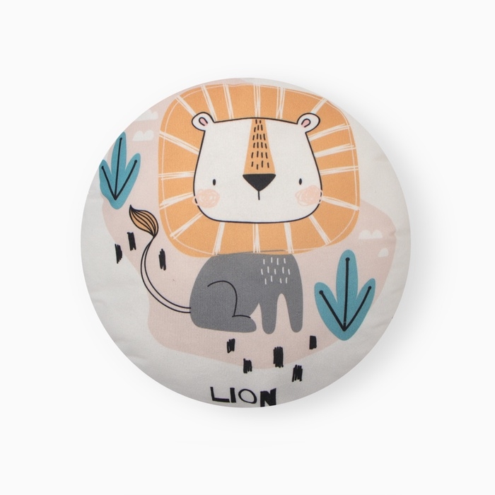 Подушка декоративная Этель "Львенок" d 30 см, велюр 100% п/э