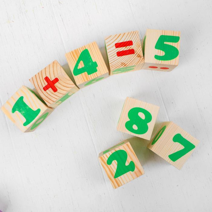 Деревянные кубики &laquo;Цифры&raquo; 12 элементов: 4 &times; 4 см, Томик