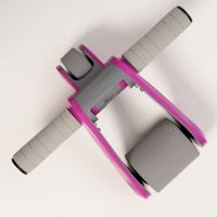 Ролик для пресса ONLYTOP, 33х24х24 см, с ковриком, цвет серый/розовый Ролик для пресса ONLYTOP, 33х24х24 см, с ковриком, цвет серый/розовый