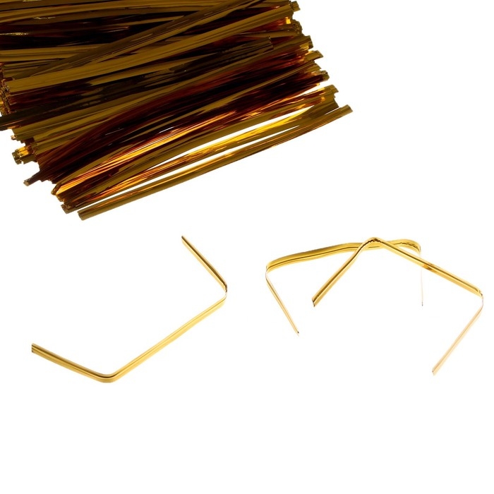 Клип-лента, набор 500 шт., длина 1 шт. &mdash; 8 см, цвет золотой