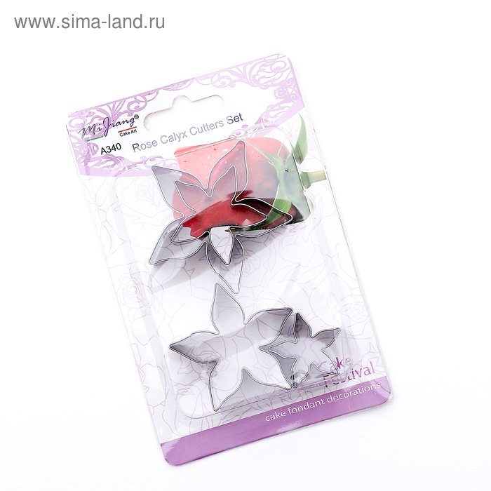 Набор форм для печенья Доляна &laquo;Лепестки розы&raquo;, 4 шт, цвет серебристый