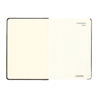 Ежедневник недатированный, твердая обложка кожзам с поролоном, термо тиснение, перфорация, ляссе, кремовый блок 70 г/м2, коричневый