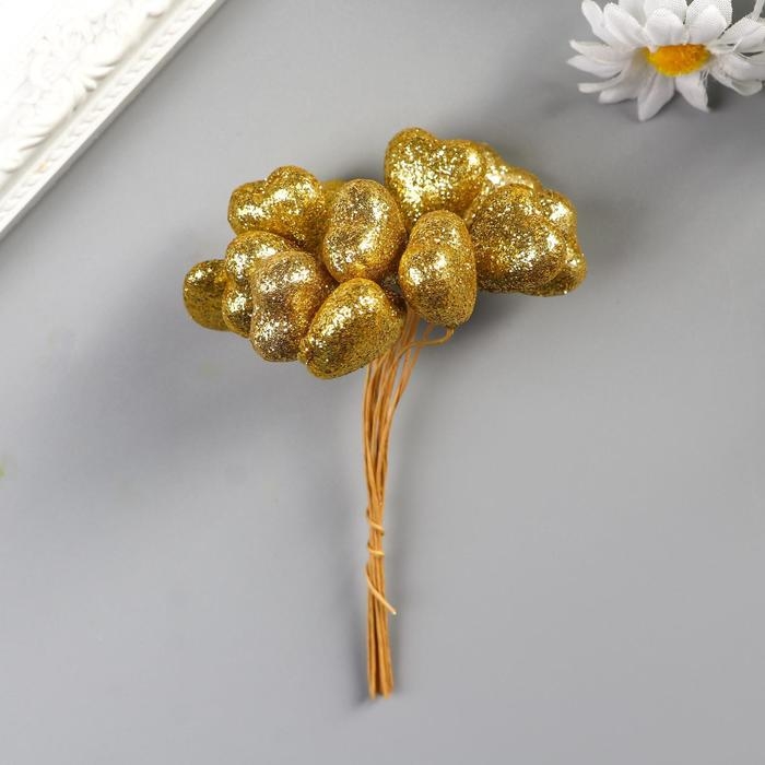 Декор для творчества Декор для творчества "Сердечки" МИКС, (1набор=1 букету) в букете 12 шт h-8,5 см