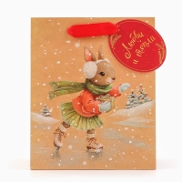 Новый год. Пакет подарочный "Зайка на льду", 18 х 22,3 х 10 см. Новый год. Пакет подарочный "Зайка на льду", 18 х 22,3 х 10 см.