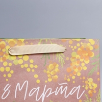 Пакет подарочный крафтовый вертикальный, упаковка, &laquo;Мимоза&raquo;, ML 27 х 23 х 11.5 см