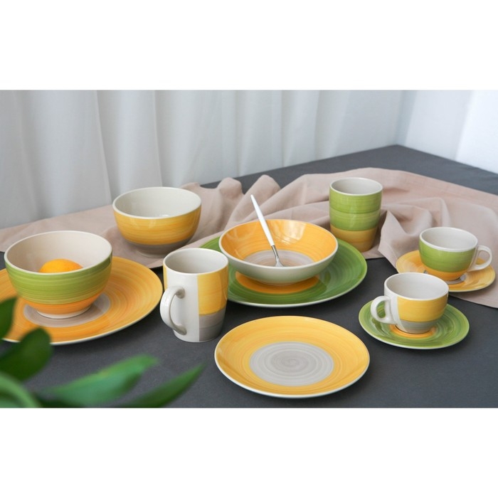 Кружка керамическая Доляна &laquo;Бутон&raquo;, 360 мл, цвет жёлтый